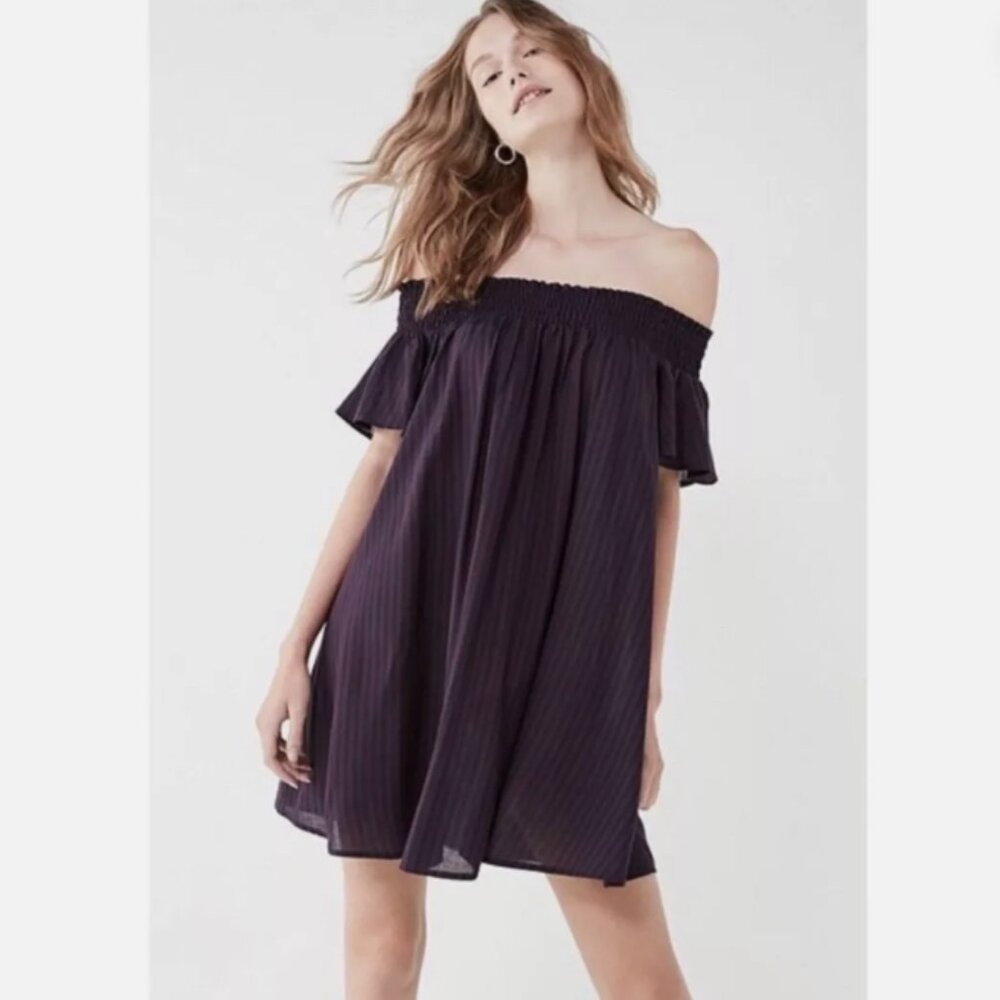 UO Urban Outfitters Cooperative striped off‎ shoulder dress top S